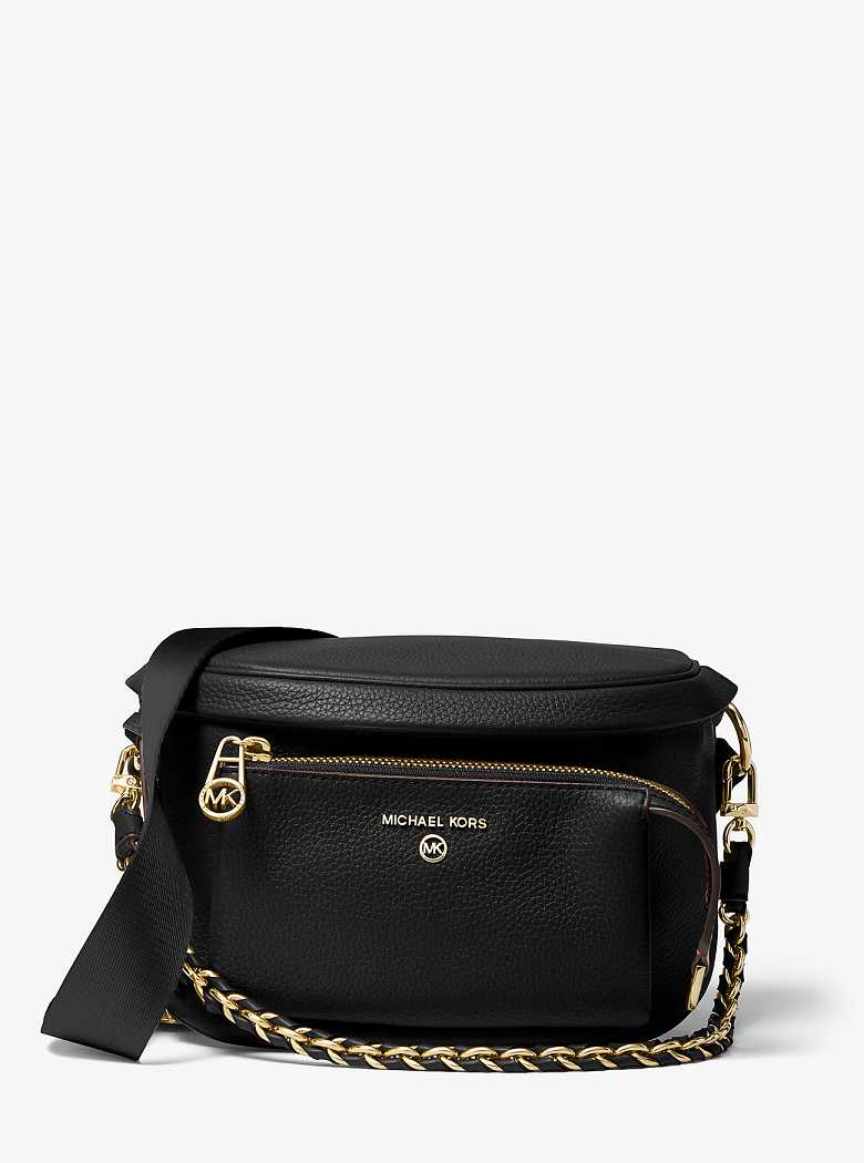 Michaelkors Slater Medium Pebbled Leather Pretas | SN-MK27169