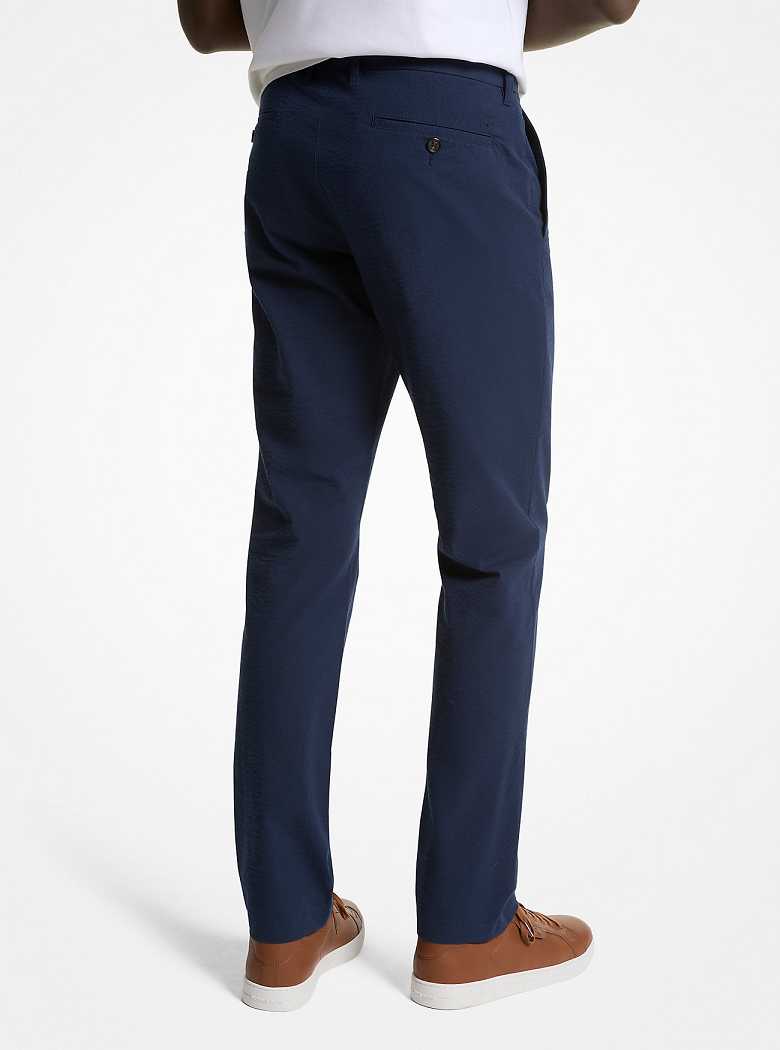 Michaelkors Slim-Fit Seersucker Azuis | SN-MK28012