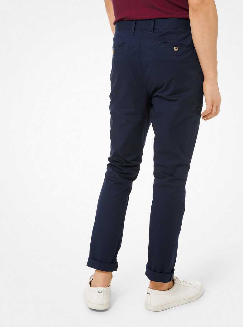 Michaelkors Slim-Fit Washed Poplin Chinos Azuis | SN-MK28037