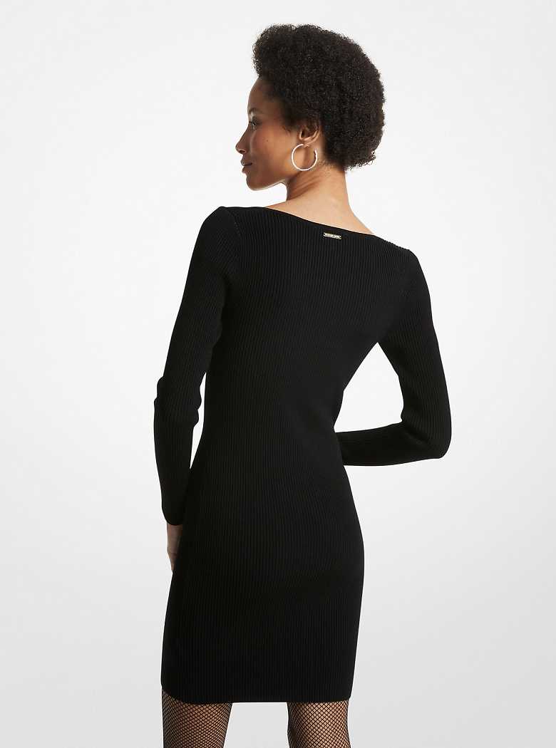 Michaelkors Square Neck Ribbed Knit Pretas | SN-MK26749