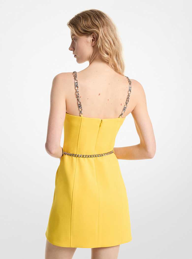 Michaelkors Stretch Crepe Belted Mini Amarelas | SN-MK26648
