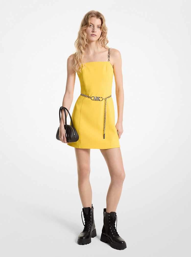 Michaelkors Stretch Crepe Belted Mini Amarelas | SN-MK26648