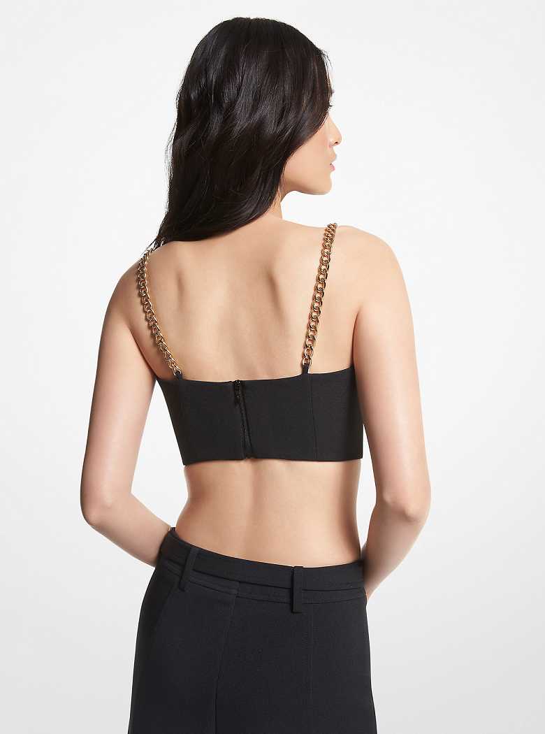 Michaelkors Stretch Crepe Bustier Top Pretas | SN-MK26525