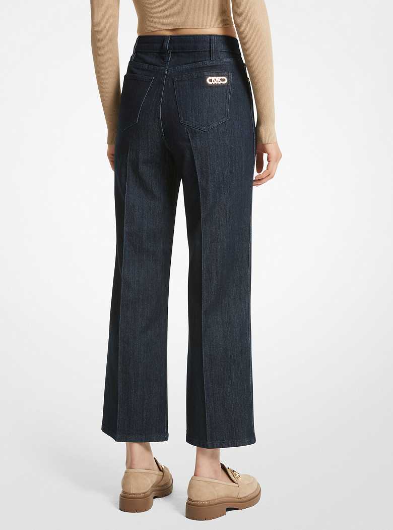 Michaelkors Stretch Denim Cropped Flared Pretas | SN-MK26555