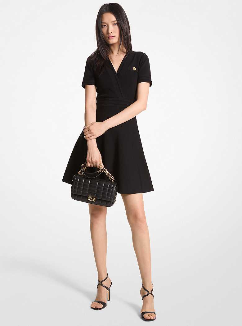 Michaelkors Stretch Knit Flared Mini Pretas | SN-MK26663
