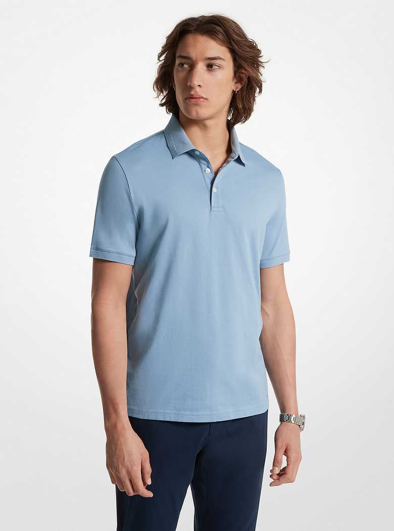 Michaelkors Stretch Pima Cotton Polo Luz Azuis | SN-MK27949