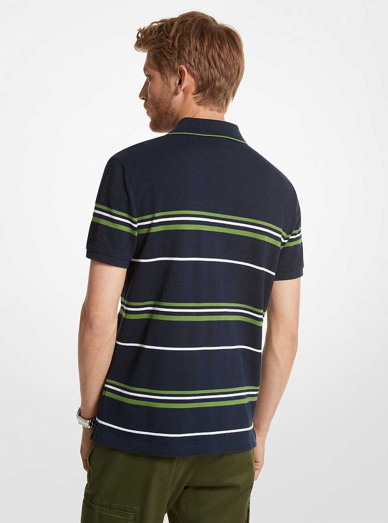 Michaelkors Striped Textured Cotton Blend Azuis | SN-MK27973