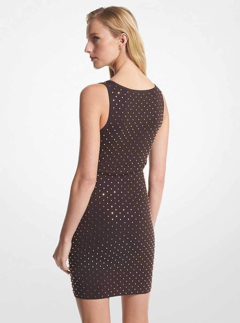 Michaelkors Studded Stretch Knit Tank Chocolate | SN-MK26768