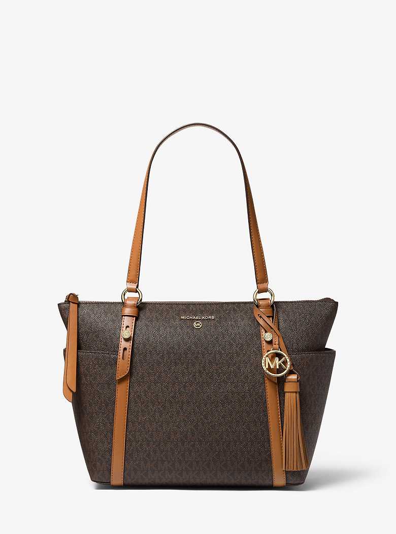 Michaelkors Sullivan Medium Logo Top-Zip Marrom | SN-MK26913