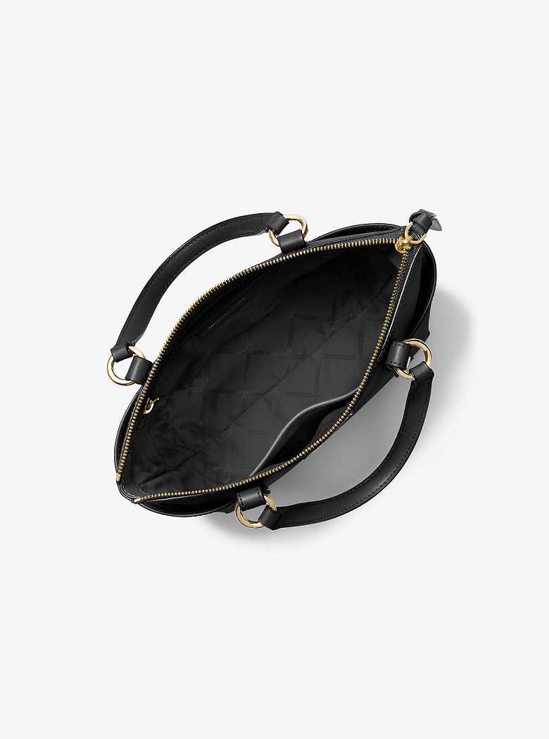 Michaelkors Sullivan Small Saffiano Leather Top-Zip Pretas | SN-MK26892