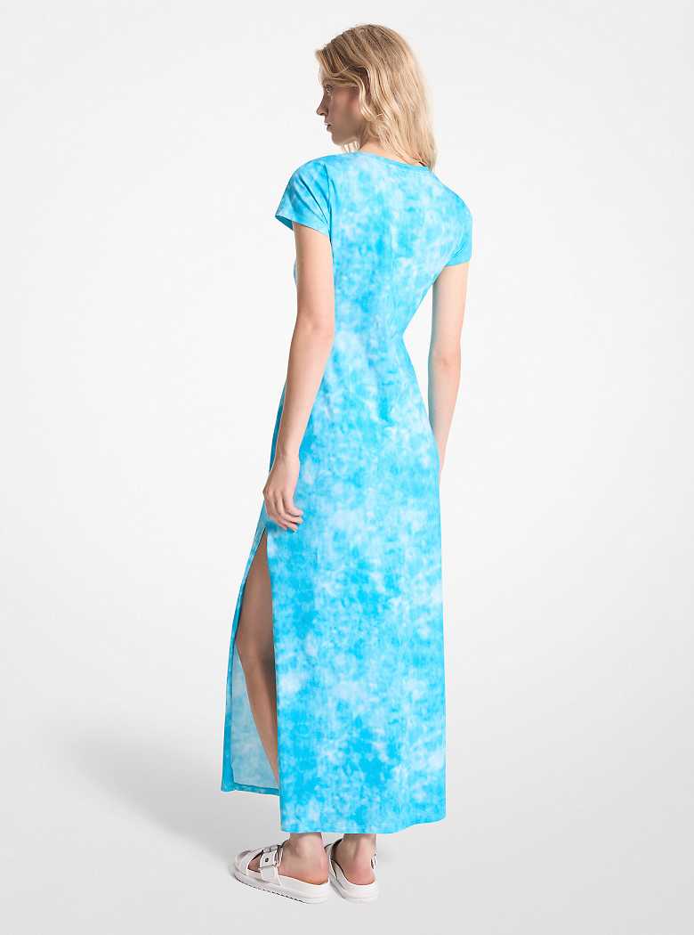 Michaelkors Tie-Dyed Stretch Cotton Maxi Azuis | SN-MK26658
