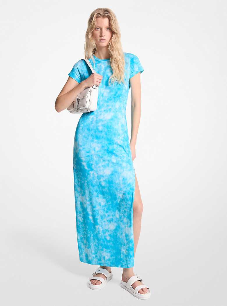 Michaelkors Tie-Dyed Stretch Cotton Maxi Azuis | SN-MK26658