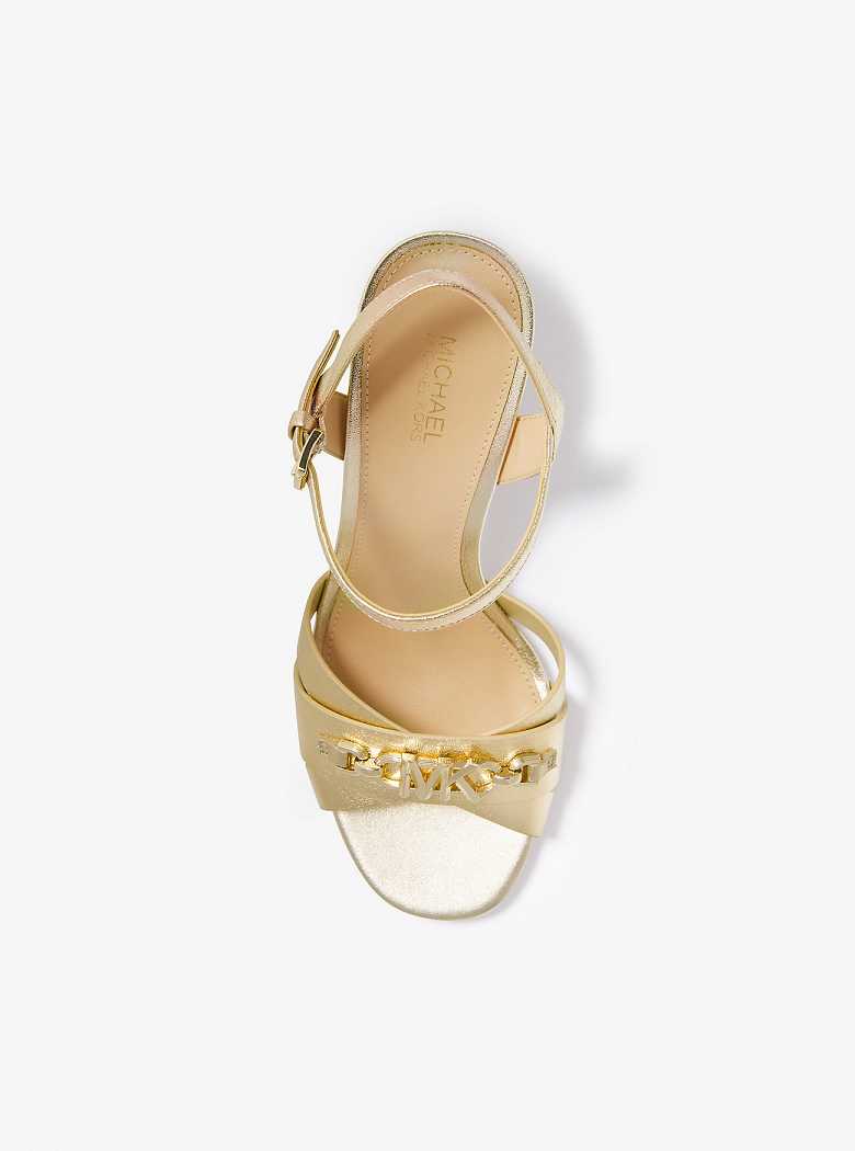 Michaelkors Tiffanie Metallic Leather Douradas | SN-MK27524