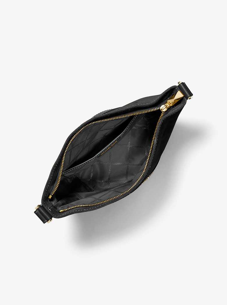 Michaelkors Townsend Topstitched Suede Pretas | SN-MK27251