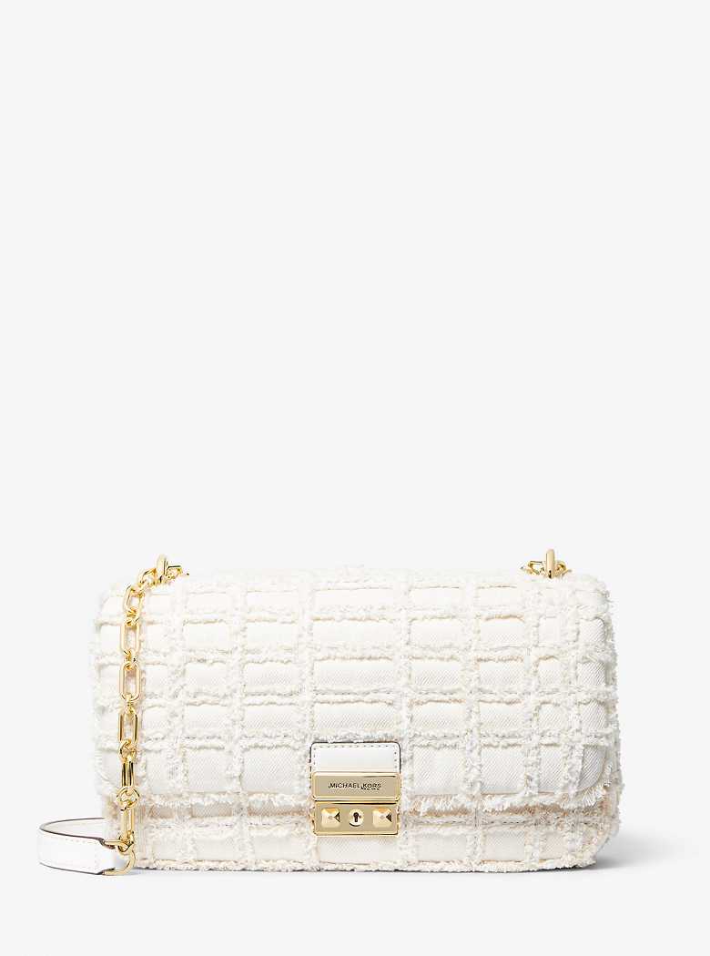 Michaelkors Tribeca Large Frayed Denim Branco | SN-MK27005