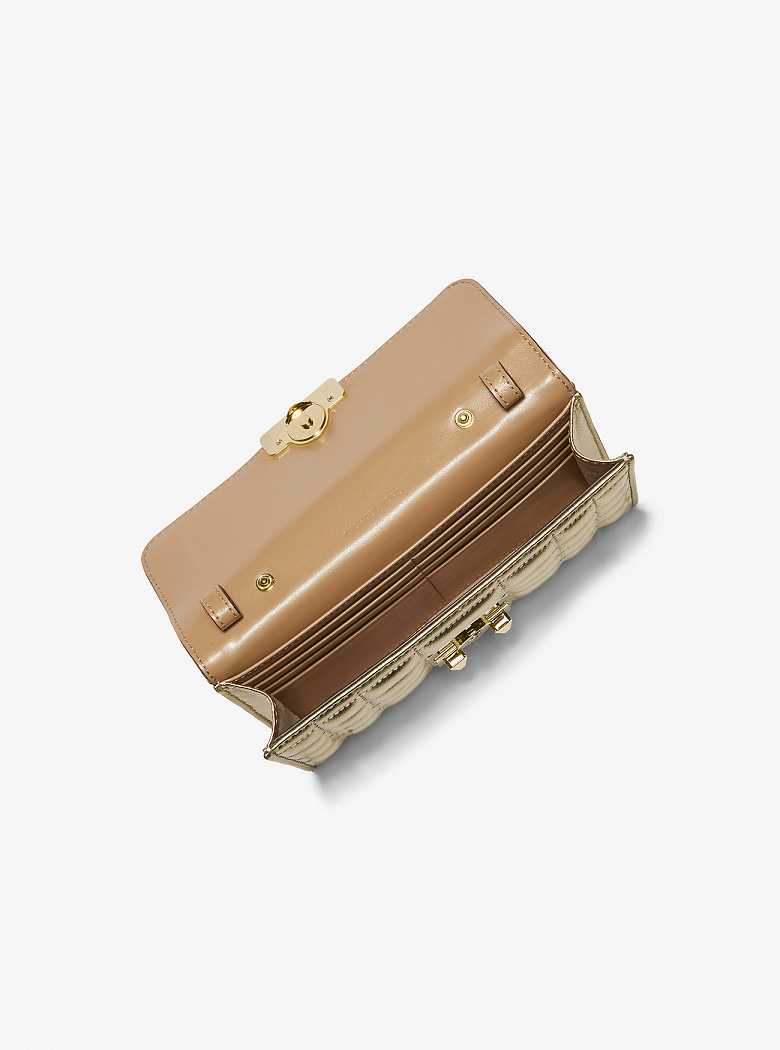 Michaelkors Tribeca Large Metallic Leather Convertible Douradas | SN-MK27133