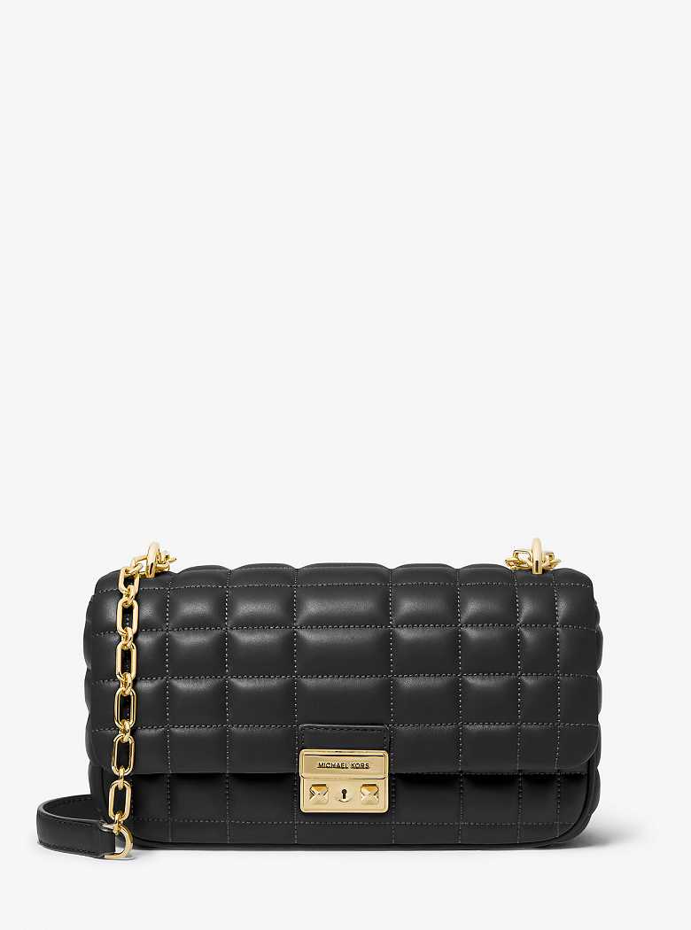 Michaelkors Tribeca Large Quilted Leather Pretas | SN-MK26993