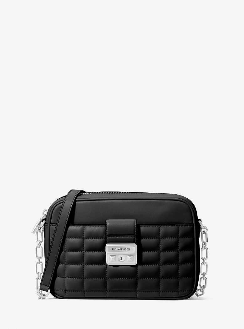 Michaelkors Tribeca Medium Quilted Leather Pretas | SN-MK27276