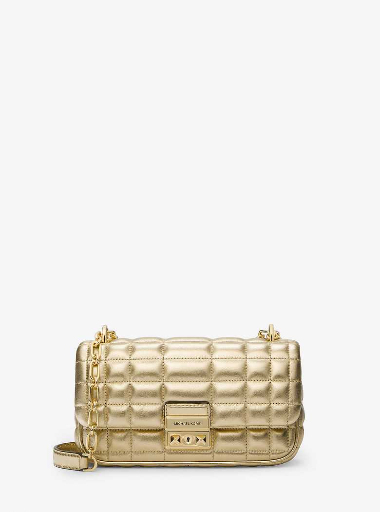 Michaelkors Tribeca Small Quilted Metallic Leather Douradas | SN-MK26945
