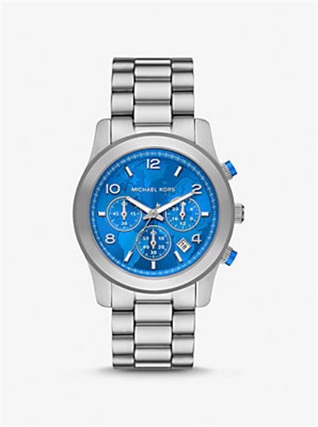 Michaelkors Watch Hunger Stop Oversized Runway Silver-Tone Watch Prateadas | SN-MK28436