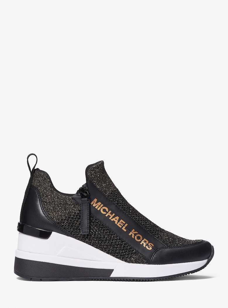 Michaelkors Willis Metallic Stretch Knit Pretas Marrom | SN-MK27422
