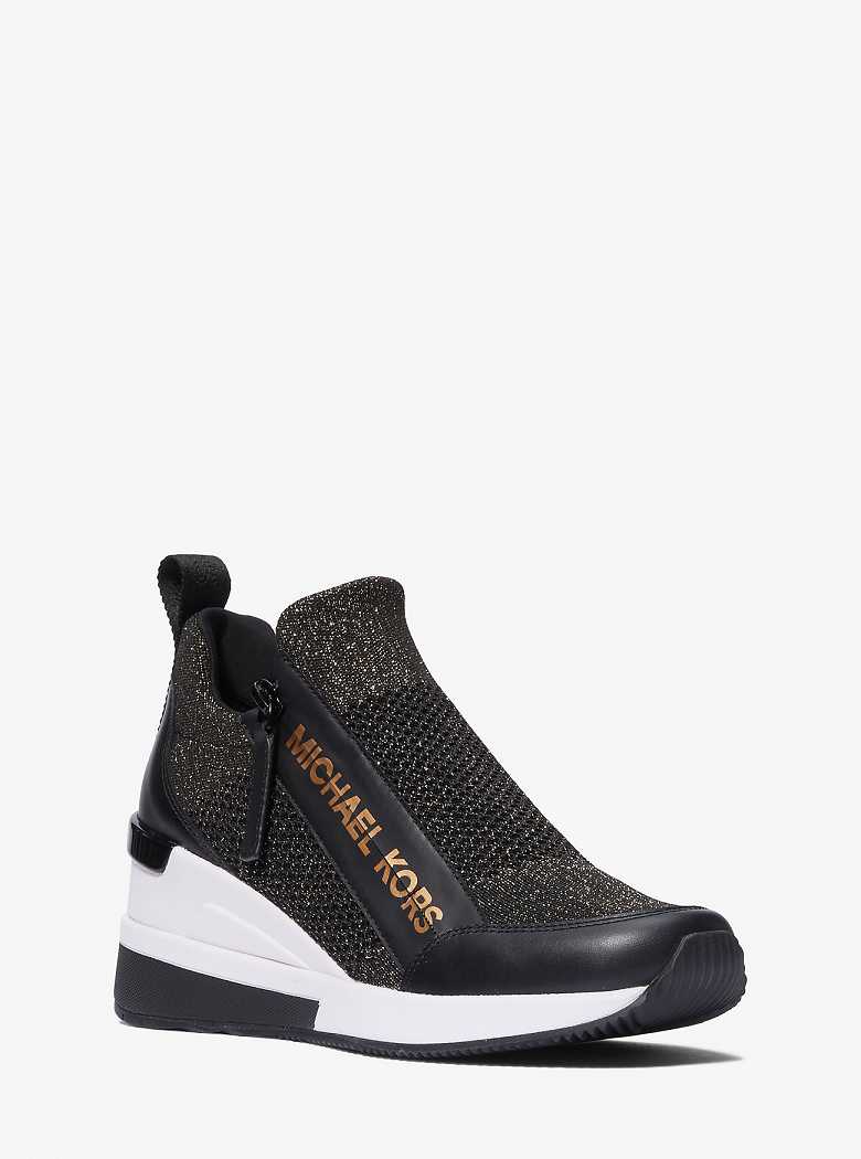 Michaelkors Willis Metallic Stretch Knit Pretas Marrom | SN-MK27422