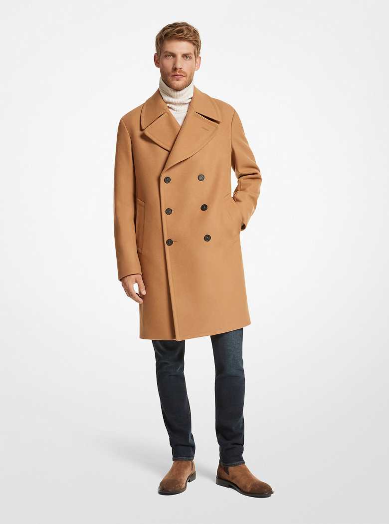 Michaelkors Wool Blend Double-Breasted Marrom Escuro | SN-MK28066