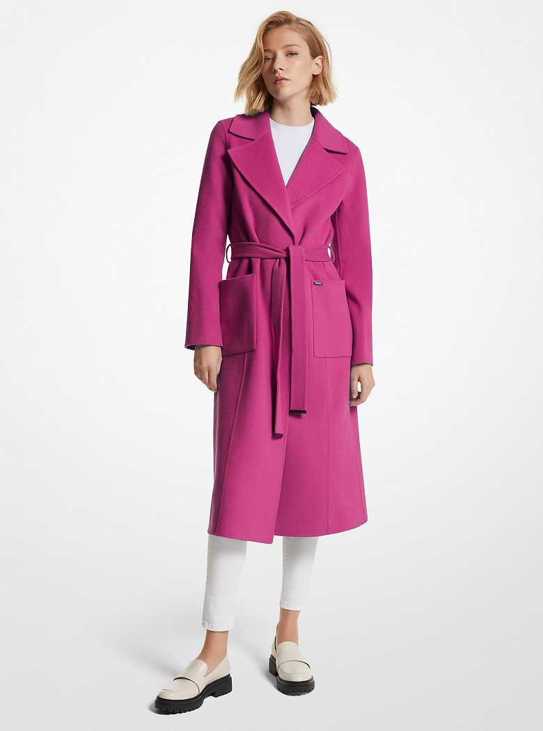 Michaelkors Wool Blend Trench Fucsia | SN-MK26599