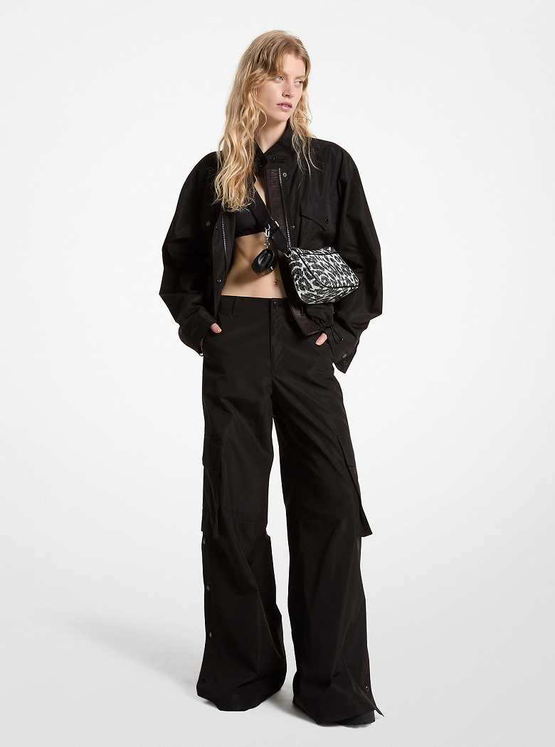 Michaelkors Woven Wide-Leg Pretas | SN-MK26565
