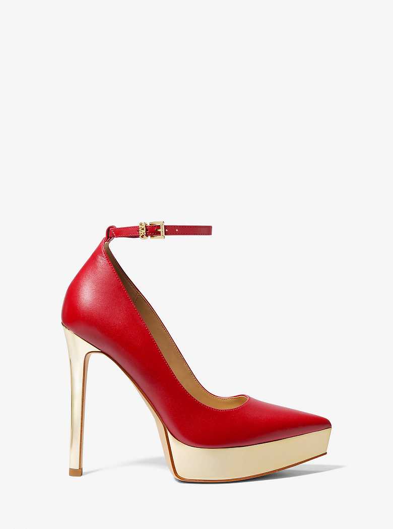 Michaelkors Xenia Leather Platform Vermelhas | SN-MK27651