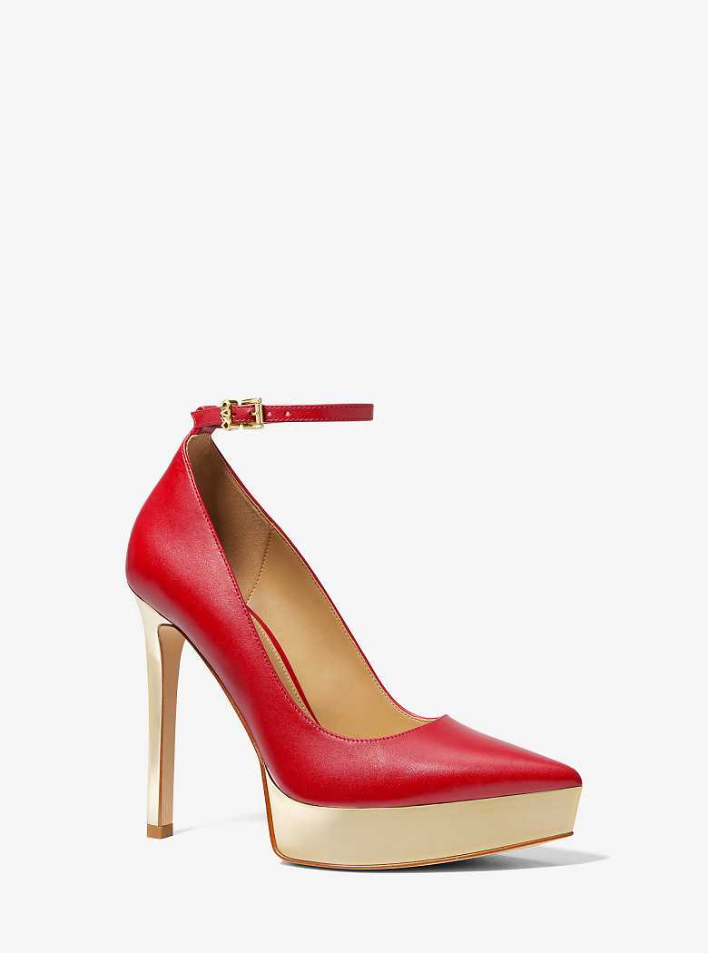 Michaelkors Xenia Leather Platform Vermelhas | SN-MK27651