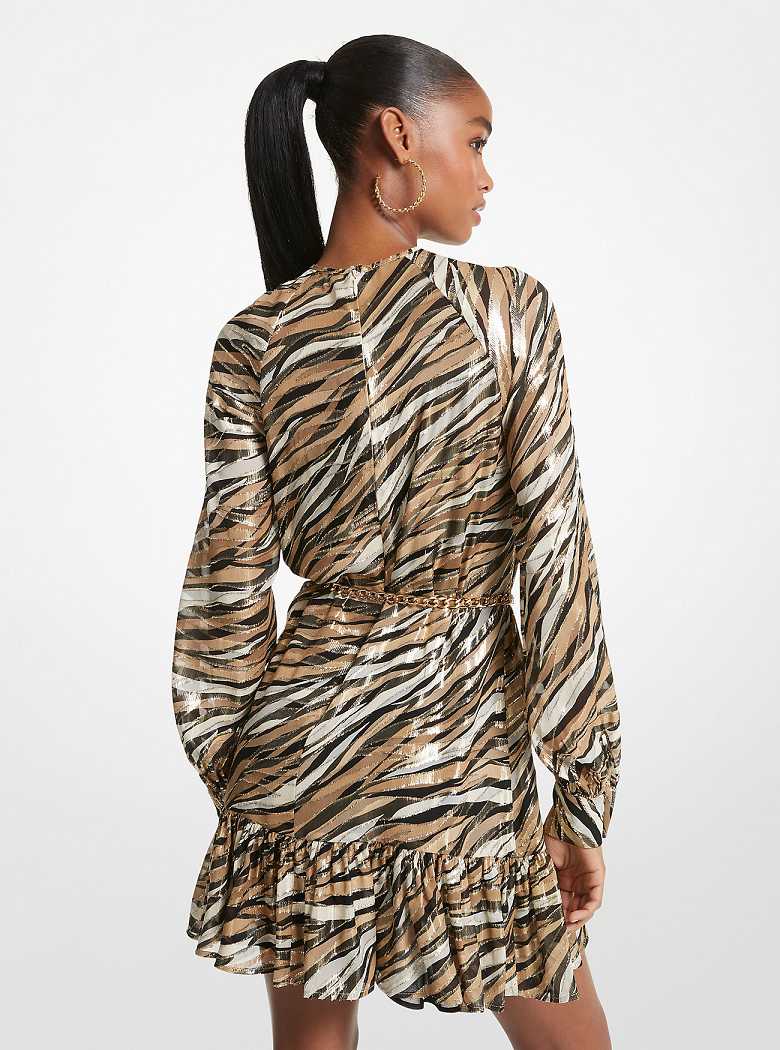 Michaelkors Zebra Fil Coupé Belted Mini Caqui | SN-MK26705