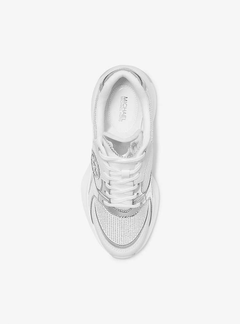 Michaelkors Zuma Embellished Scuba and Mesh Branco | SN-MK27474